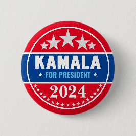 Bóton Redondo 5.08cm Botão Kamala Harris 2024 para Presidente