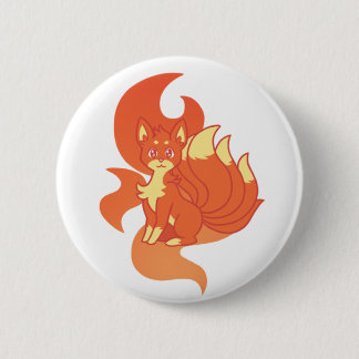 Bóton Redondo 5.08cm Botão kitsune de fogo ardente 