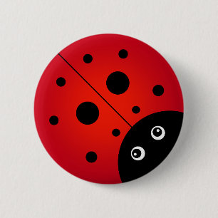 Bóton Redondo 5.08cm Botão Ladybug do KiniArt