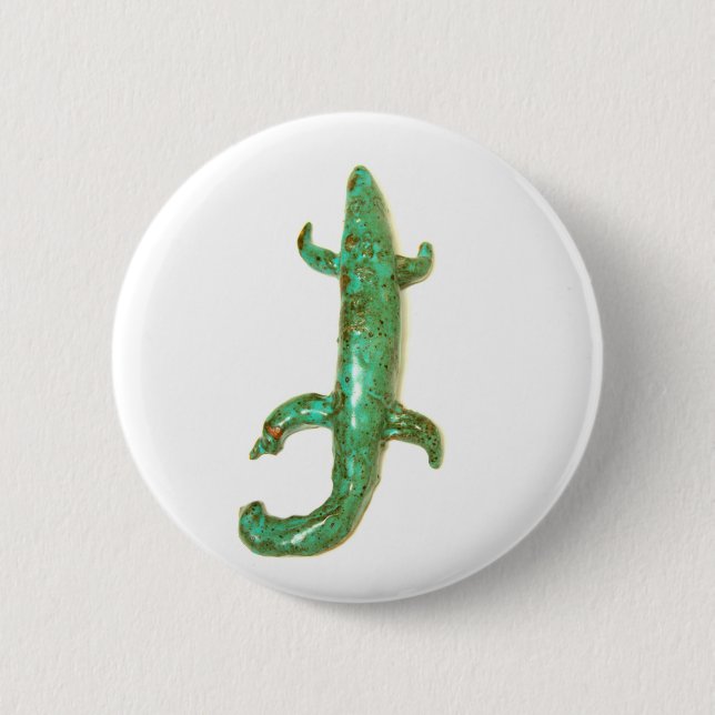 Bóton Redondo 5.08cm botão lagarto verde (Frente)