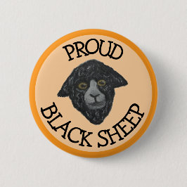 Bóton Redondo 5.08cm Botão Laranja Ovelha Negra