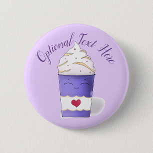 Bóton Redondo 5.08cm Botão Latte & Whipped Cream (Purple)