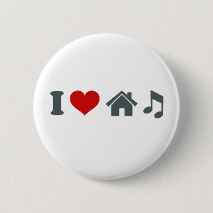 Bóton Redondo 5.08cm Botão Love House Music Pinback Danificação de