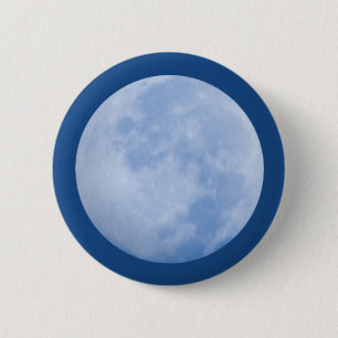 Bóton Redondo 5.08cm Botão Lua Azul