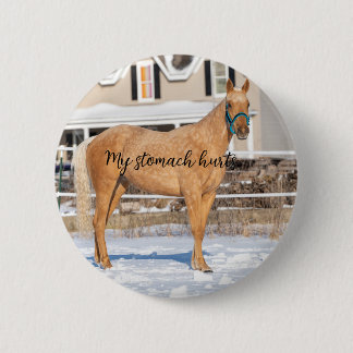 Bóton Redondo 5.08cm Botão Lugos "Meu estômago dói"
