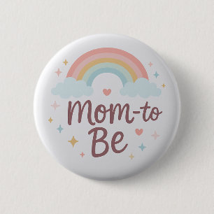 Bóton Redondo 5.08cm Botão Mãe Para Ser Cute Pastel Arco-Íris