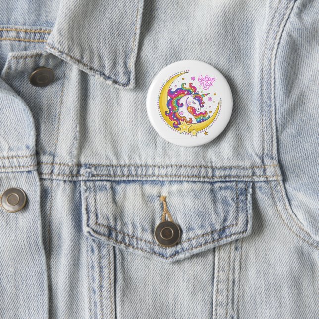 Bóton Redondo 5.08cm Botão mágico Unicorn (In Situ)