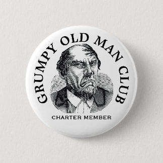 Bóton Redondo 5.08cm Botão mal-humorado do vintage do ancião