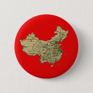 Bóton Redondo 5.08cm Botão Mapa da China