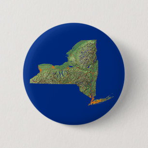 Bóton Redondo 5.08cm Botão Mapa de Nova Iorque