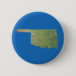 Bóton Redondo 5.08cm Botão Mapa de Oklahoma