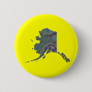 Bóton Redondo 5.08cm Botão Mapa do Alaska