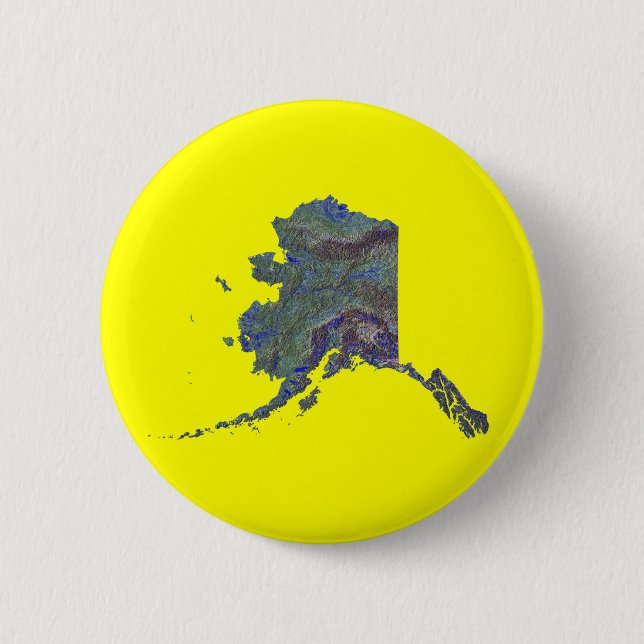 Bóton Redondo 5.08cm Botão Mapa do Alaska (Frente)