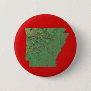 Bóton Redondo 5.08cm Botão Mapa do Arkansas