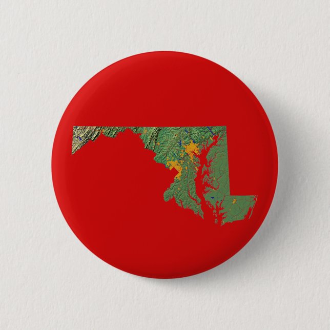 Bóton Redondo 5.08cm Botão Mapa Maryland (Frente)
