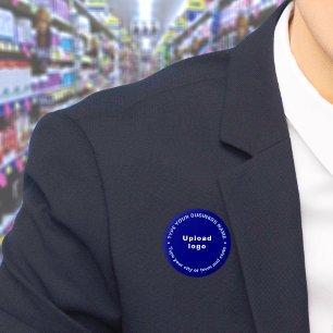 Bóton Redondo 5.08cm Botão Marca de Negócio Azul Arredondado