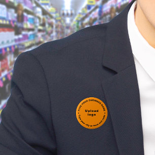 Bóton Redondo 5.08cm Botão Marca de Negócio Laranja Arredondado