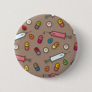 Bóton Redondo 5.08cm botão médico da loucura