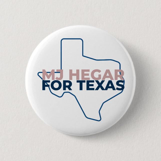 Bóton Redondo 5.08cm Botão MJ Hegar para Texas (Frente)