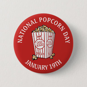 Bóton Redondo 5.08cm Botão Nacional do Dia 19 de janeiro da Popcorn