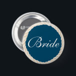 Bóton Redondo 5.08cm Botão Náutico do Partido Bridal da Praia do Marinh<br><div class="desc">Este belo alfinete Bride é perfeito para a sua festa de solteira ou chá de panela!</div>