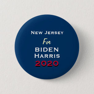 Bóton Redondo 5.08cm Botão New JERSEY for BIDEN HARRIS 2020 Round