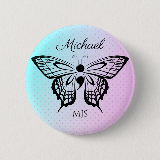 Bóton Redondo 5.08cm Botão Nome da consciência suicida (Frente)