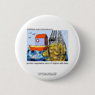 Bóton Redondo 5.08cm Botão Novelty Dolphin Safe Tuba Funny Novelty