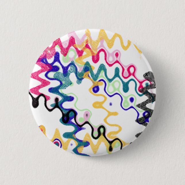 Bóton Redondo 5.08cm Botão Onda Squiggle (Frente)
