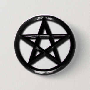 Bóton Redondo 5.08cm Botão pagão do Pewter Pentacle