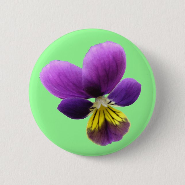 Bóton Redondo 5.08cm Botão Pansy bonito (Frente)