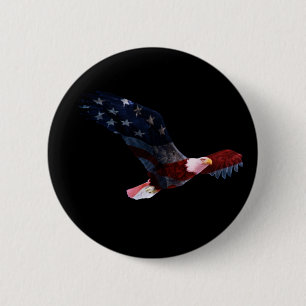 Bóton Redondo 5.08cm Botão patriótico da águia americana