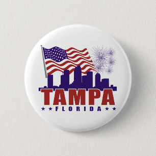 Bóton Redondo 5.08cm Botão patriótico de Tampa Florida