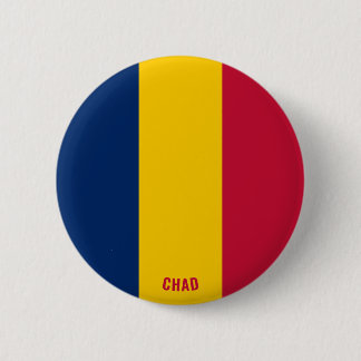 Bóton Redondo 5.08cm Botão Patriótico do Chad Flag Charming