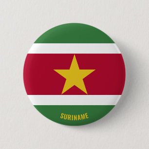 Bóton Redondo 5.08cm Botão Patriótico encantador do Suriname Flag