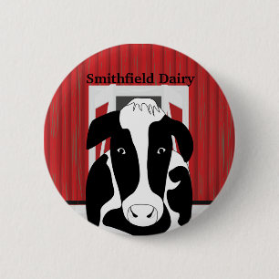 Bóton Redondo 5.08cm Botão Personalizado da Fazenda de Vaca Látea