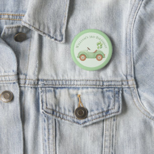 Bóton Redondo 5.08cm Botão Personalizado de Carro Verde e Balão de Past