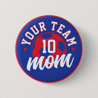 Bóton Redondo 5.08cm Botão Personalizado de Futebol para Mãe com Número