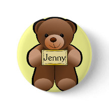 Botão Personalizado de Urso de Pelúcia