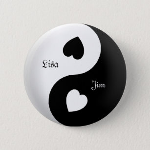 Bóton Redondo 5.08cm Botão personalizado do amor de Yin Yang