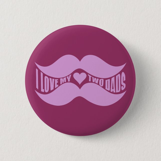 Bóton Redondo 5.08cm Botão personalizado Pink Mustaches (Frente)