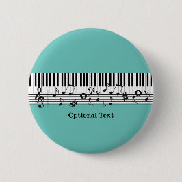 Bóton Redondo 5.08cm Botão Piano Music Design
