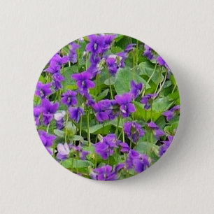 Bóton Redondo 5.08cm Botão Pin-Back de Violetas de Wisconsin