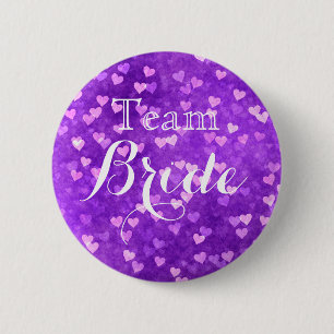 Bóton Redondo 5.08cm Botão Pinback da Equipe de Casamento Roxo