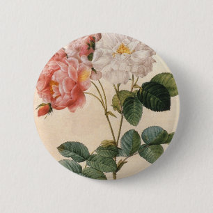 Bóton Redondo 5.08cm Botão Pinback de Flor Rosa Rosa Rosa Rosa Rosa Vi