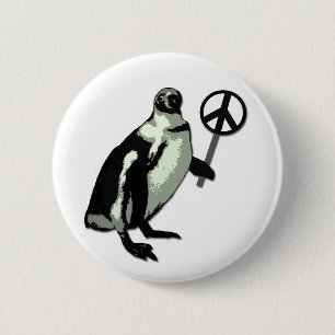 Bóton Redondo 5.08cm Botão Pinguim da Paz