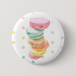 Bóton Redondo 5.08cm Botão Pontos Macarons
