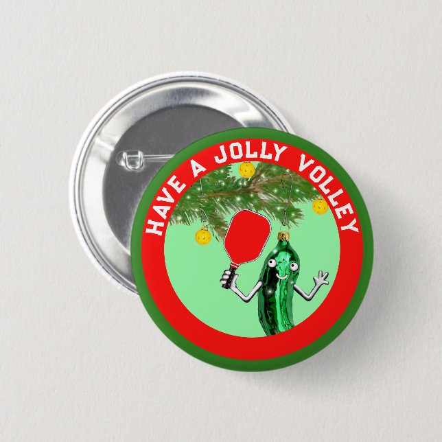 Bóton Redondo 5.08cm Botão Presente de Natal de Pickleball (Frente & Verso)