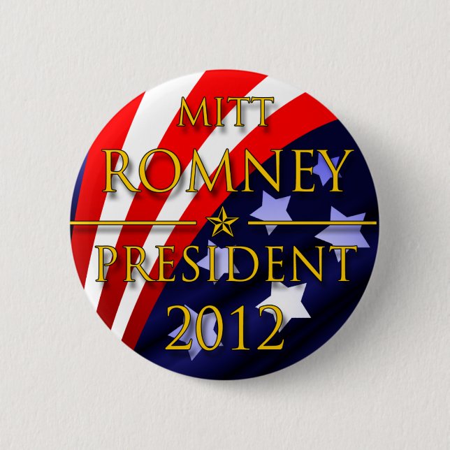 Bóton Redondo 5.08cm Botão presidencial de Mitt Romney 2012 (Frente)