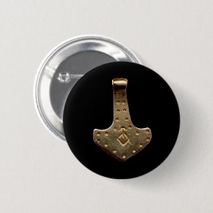 Bóton Redondo 5.08cm Botão preto de martelo do Dourado Thor